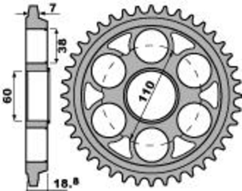 Couronne alu Ultra-Light anodisé dur PBR 4522 pas 525 longévité accrue