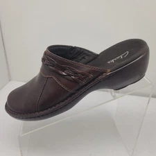 Clarks  Deva Women's Mules Slip On Dark Brown Leather Comfy Shoes Size 8 M