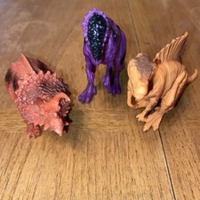 Dinosaur Figures Toys PVC  Hard Plastic  Hollow Mix Assorted Dinos Lot of 3