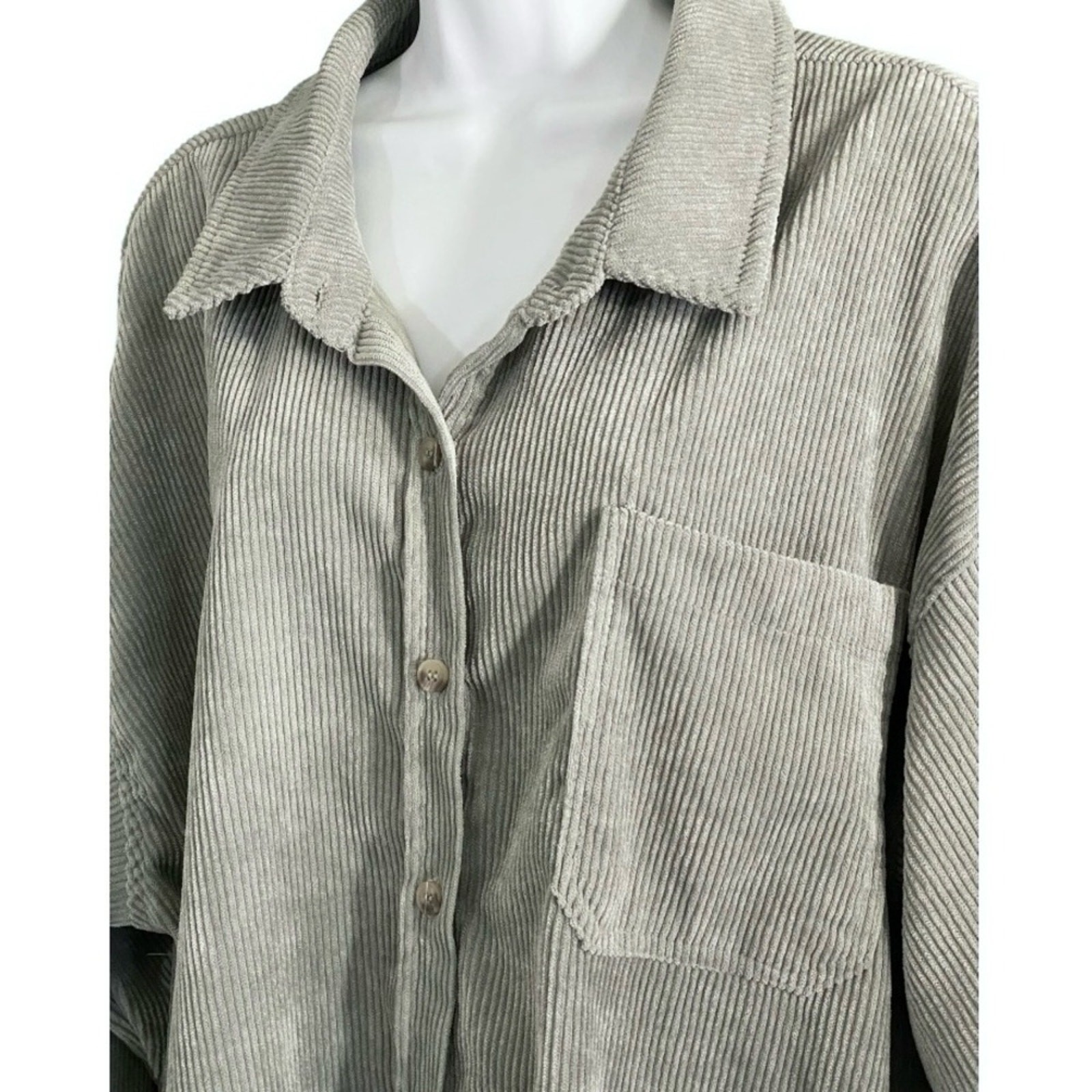 Wishlist Women’s Corduroy Shirt Shacket Oversized M Y2K Skater Soft Grunge