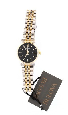 Bulova Women\'s Watch 98M134 Black Dial Date Quartz Two Tone Stainless Steel 32mm Bulova Women main image 3