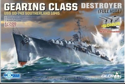 Takom 1:700 - 07057 GEARING CLs DESTROYER USS DD-743 SOUTHERLAND Schiffsmodellbausatz