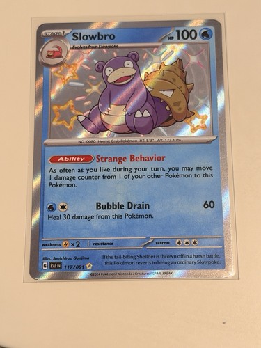 2024 Pokemon TCG Slowbro SV: Paldean Fates 117/091 Holo Shiny Rare NM