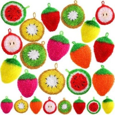 16pcs Fruit Dish Scrubber,Non Scratch Dish Washing Sponge, Double Layer Reusable