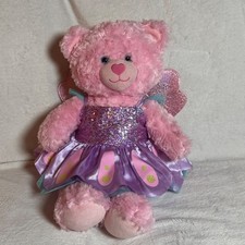 Build-A-Bear Beary Fairy Bear Pink 18" With Fairy Wing Dress BEAUTIFUL- Retired