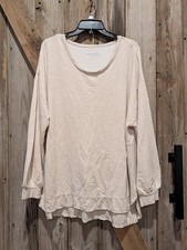 Soft Surroundings Crewneck Sweater Size 1X Oversized Soft Cream