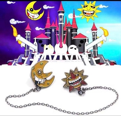 Soul Eater Sun Moon Chain Pin Badge Anime Enamel Metal