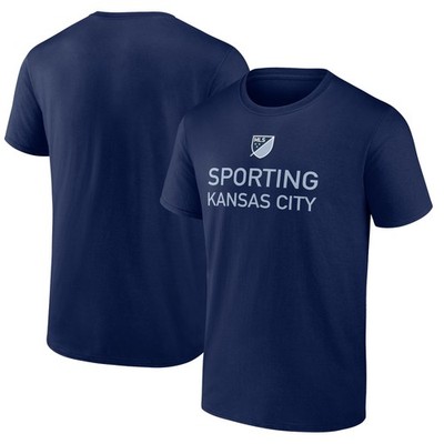 Men's Navy Sporting Kansas City Shielded Logo T-Shirt