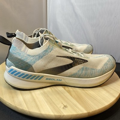 Brooks Bedlam 3 Men's 12 D Medium White Black Aqua Running Shoes (flaws)