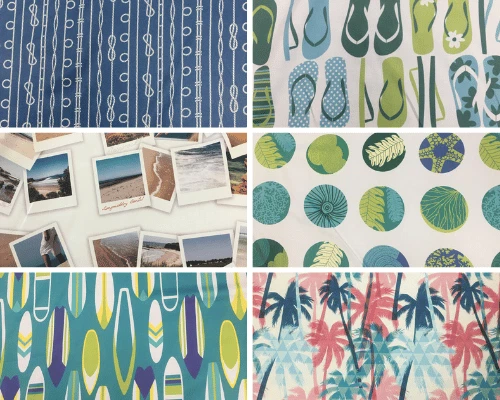 BELFIELD HOME Holiday, Beach, Seaside Themed Caravan, Camper Dimout Curtain Fabric Material