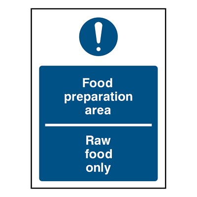 Food Prep Bereich Rohkost Schild oder Aufkleber | FOOD0030