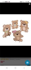 Teddy Bear Centerpiece Set, Baby, Party Decor, 4 Pieces 2sided