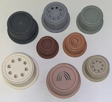 Lot Of 8 Mushie baby Toddler Stacking Cups Mauve Blush Set