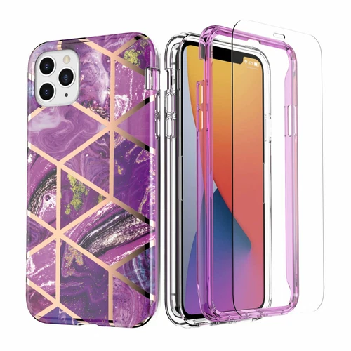 Full Body Marble Phone Back Case Cover For iPhone 8 Plus 11 Pro 12 13 14 Mini XR - Picture 11 of 18