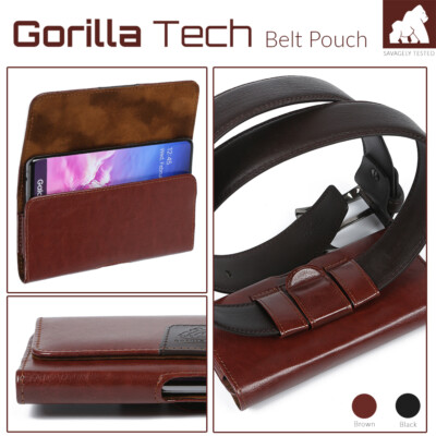 Leder Gürteltasche Holster stark magnetisch Flip 2 Schlaufen Clip für Handys