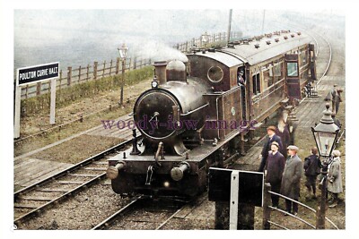 ptc3089 - Lancs. - Steam Train & Passengers at Poulton Curve Halt - Print 6x4