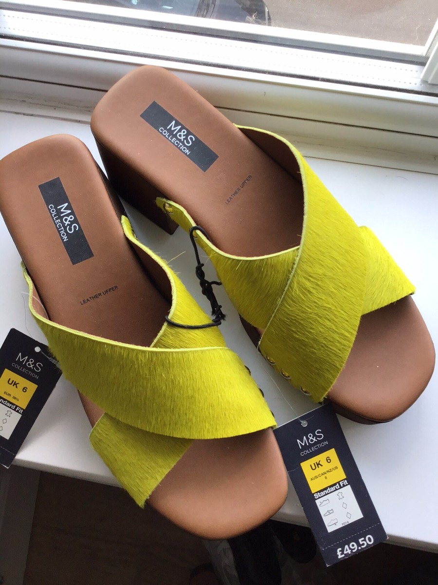 Footwear Marks And Spencer Yellow Sandals Marks And Spencer Ladies Studded  Block Heel Sandal Size Brand
