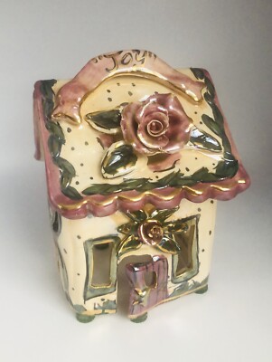 Blue Sky Corporation Joy House Tea Light Clayworks 2001 Heather Goldminc Signed