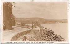 1947 Cornwall Bay NY RPPC Real Photo Postcard Hudson River Storm King Highway