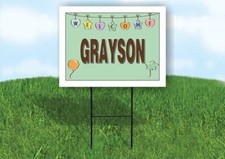 GRAYSON WELCOME BABY GREEN 18 in x 24 in Yard Sign Road Sign with Stand