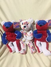 Salvino Bammers 4th of July Beanie Bears Lot of 3 Sosa, Piazza, Ripken