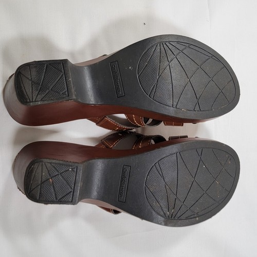 Womens Croft And Barrow Leather Wedge Heel Sandals Size 8.5 M - Picture 6 of 11