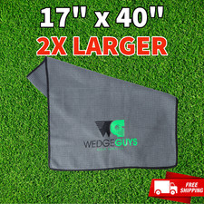 EXTRA LARGE 17" x 40" Golf Towel - Premium Microfiber Material - 2x Larger