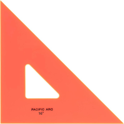 Drafting Triangle, 16-Inch, 45/90 Degrees, Fluorescent Orange