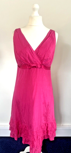 Monsoon, Dress, Size 14, Hot Pink, Mid Length, Party, Summer, Wedding