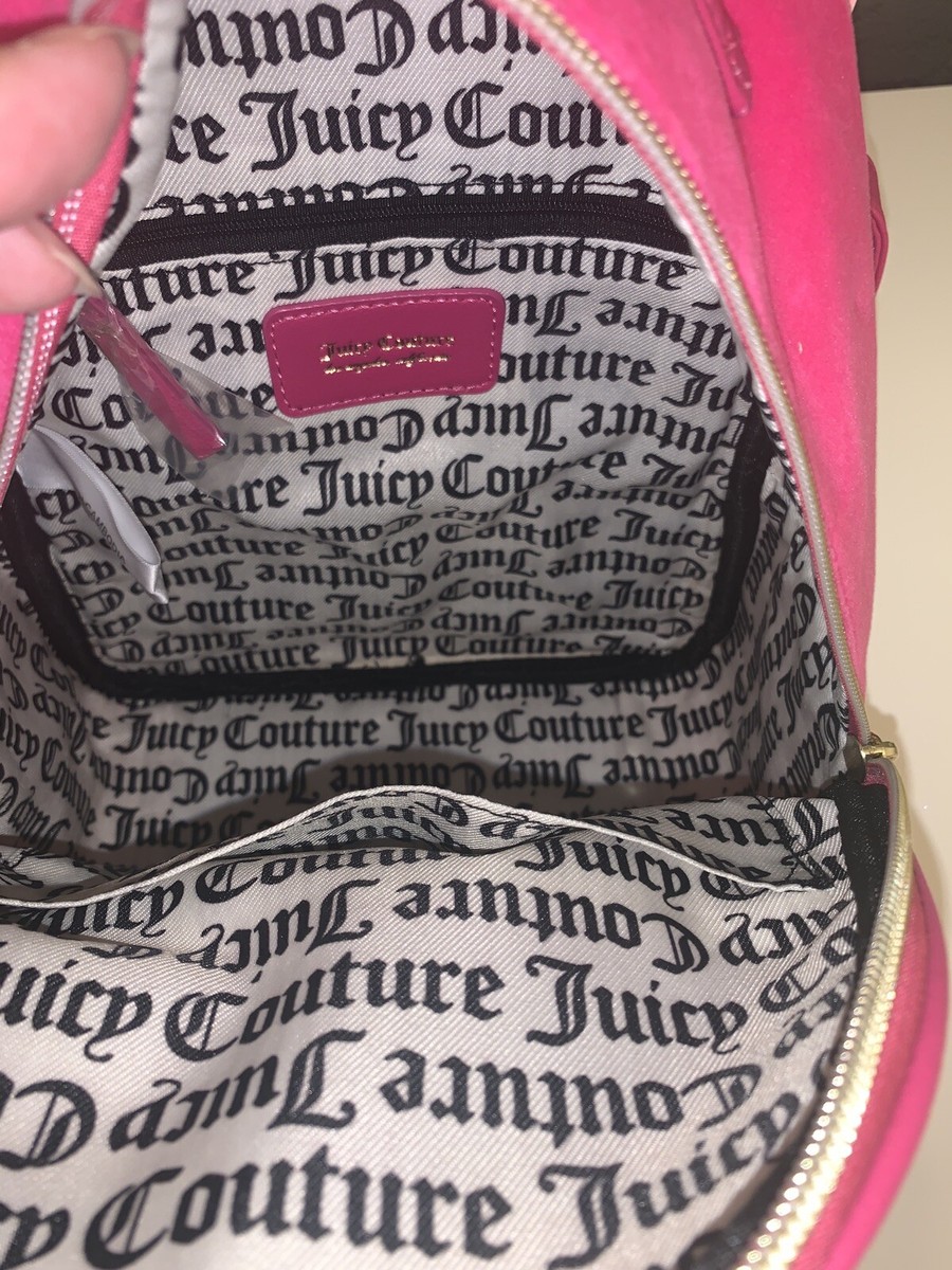 Juicy Couture HTF RARE Velour Raspberry Tart Pink Backpack NEW Juicy Couture HTF RARE Velour Raspberry Tart Pink Backpack  main image 4