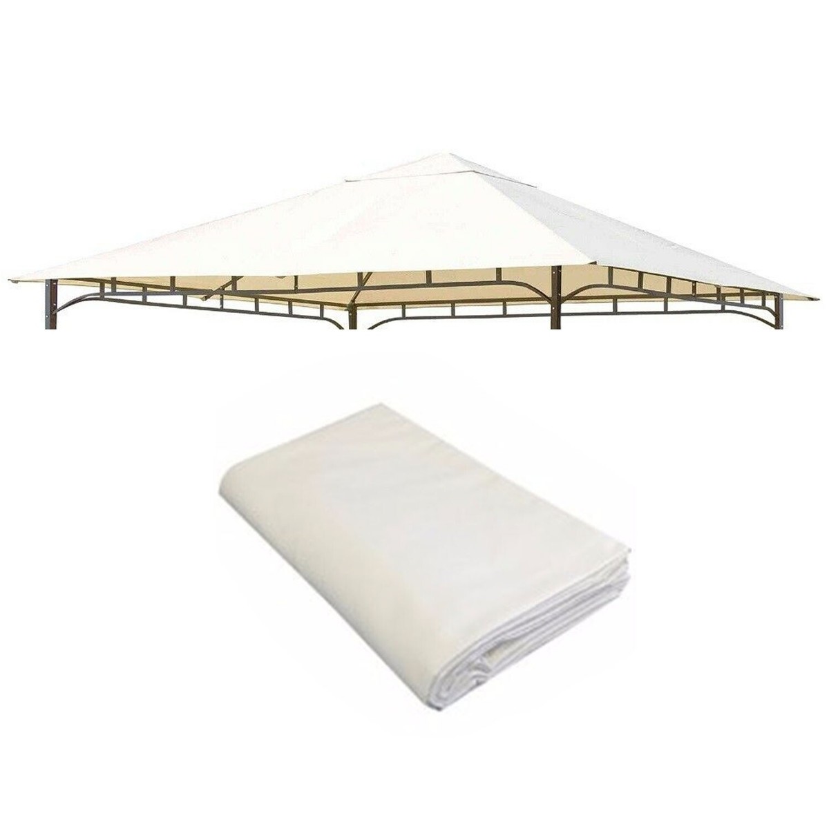 Telo Di Ricambio Per Gazebo Sahara 3x4 Metri – Ecru, Con Air Vent, Poliestere Resistente