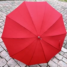 Vintage Red Nylon Umbrella 36  