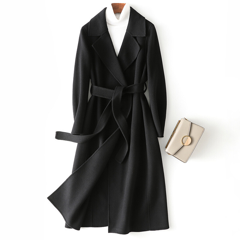 ジャケット・アウター vintage cashmere double long coat Double Sided Cashmere Coat Women's Long Slim Winter New Wool