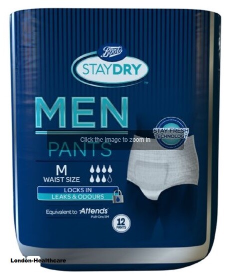 Boots Pharmaceuticals StayDry for Men Medium 12 Pants for sale online