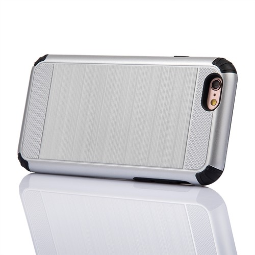 Brushed Metallic Slim Line Case w/Shockproof TPU Skin Cover for Apple Models - Picture 10 of 22