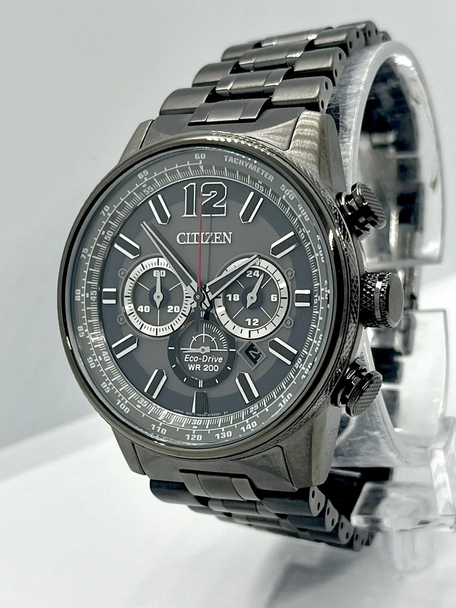 Citizen Nighthawk CA4377 53H Eco Drive Black Steel Chronograph
