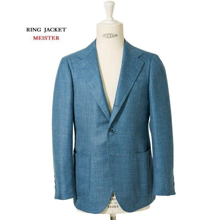 Ring Jacket Meister 286 Blue Jacket Size 46 Mens Cashmere 22SS 