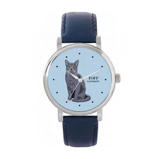 Toff London TLWS-33012 Ladies Russian Blue Cat Watch