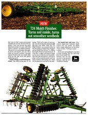 1990s John Deere 724 Mulch Finisher - Original Print Advertisement (8in X 11in)