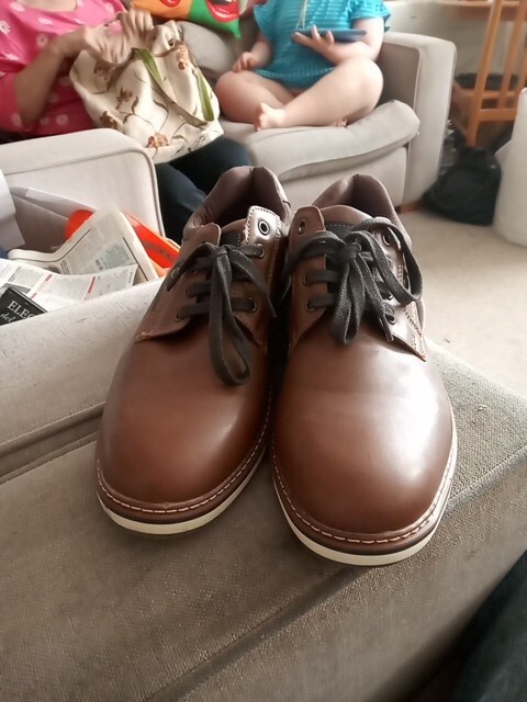 Brand New, Mens Brown Leather Lace Up Size PAVERS Wide Fit - Main Image