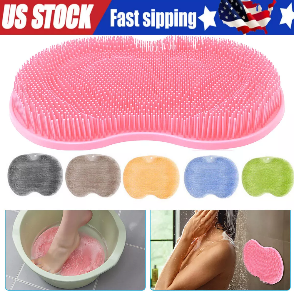Non-Slip Shower Foot Scrubber Massage Pad Bath Brush Mat for Exfoliation