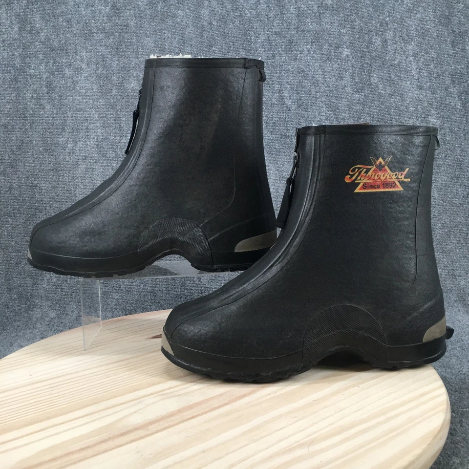 Botas Thorogood para Hombres 16 Cremallera Frontal Impermeable Trabajo Bota de Lluvia Negro Goma Foto 2 de 4