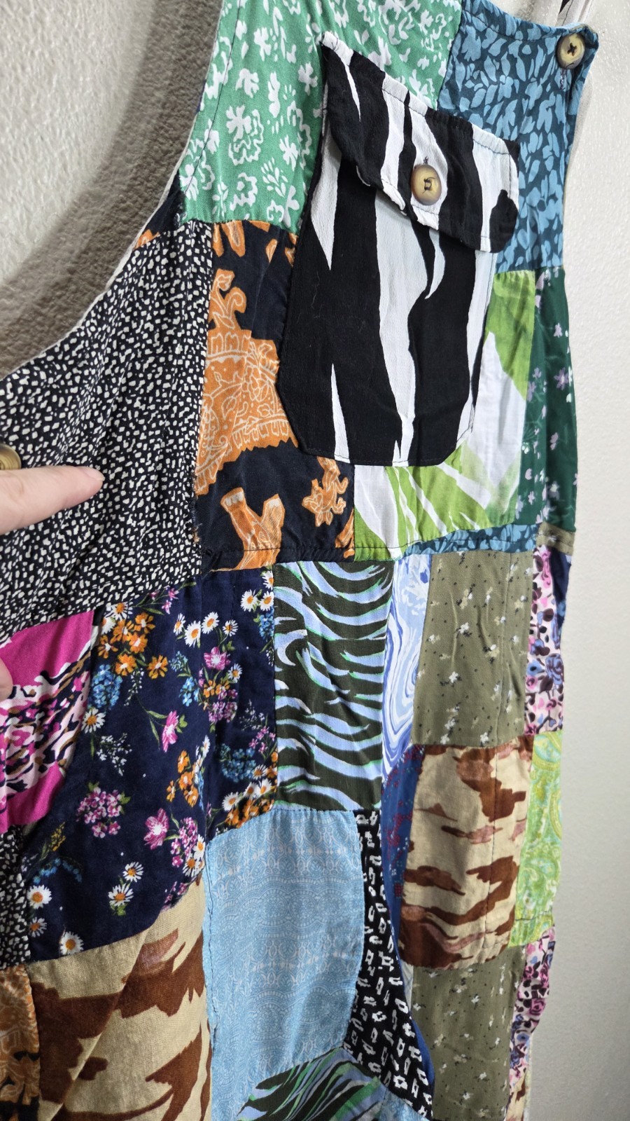 Handmade Patchwork Jumpsuit Boho Overalls Wide Le… - image 3