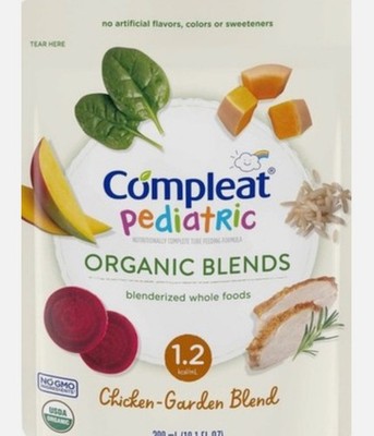 24 Compleat Pediatric Organic Blends Tube Feeding Chicken-Garden 10.1 oz  5/27