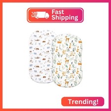 PHF Soft Bassinet Sheet Set, 2 Pack Silky Comfy Breathable Cradle Sheets for Bab