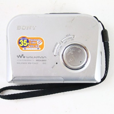 Tragbarer Cassette Player Sony Walkman WM-EX422 Silber Gebraucht Defekt