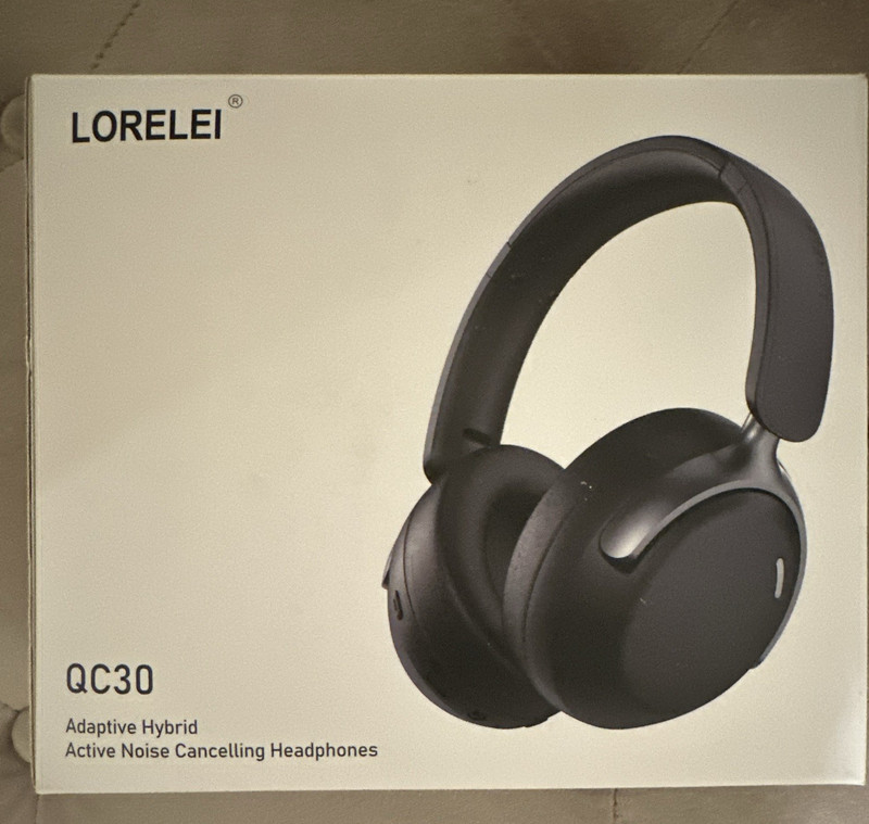 LORELEI QC30 Over-Ear Bluetooth Headphones ANC, ENC Mic, Hi-Res Audio Black