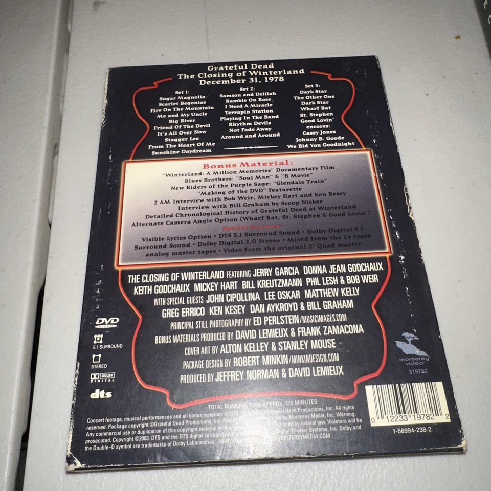 Grateful Dead The Closing Of Winterland 1978 New Years Eve 2 DVD Special Edition - Image 4 of 4