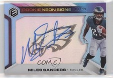 2019 Panini Elements Rookie Neon Signs Blue 1/99 Miles Sanders #RNS-MS Auto 2x3