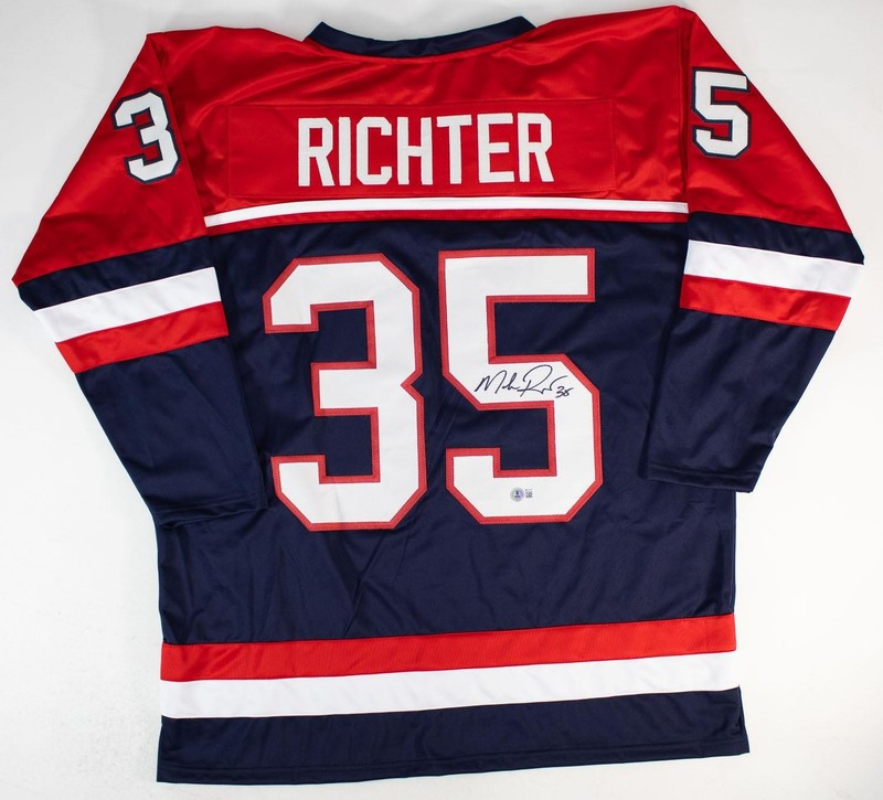 Mike Richter Signed Team USA Jersey /Beckett/ 1994 Stanley Cup Champ Goaltender